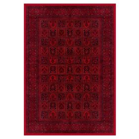 Çam Halı Gloria TD720 Bordo Afgan Desen Dokuma Saçaklı Kilim