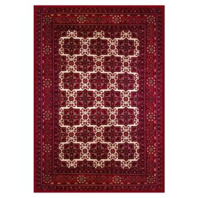 Çam Halı Gloria TD722 Bordo Afgan Desen Dokuma Saçaklı Kilim