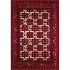 Çam Halı Gloria TD722 Bordo Afgan Desen Dokuma Saçaklı Kilim