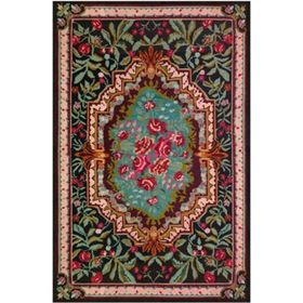 Çam Halı Gloria TD731 Siyah Karabağ Desen Dokuma Saçaklı Kilim