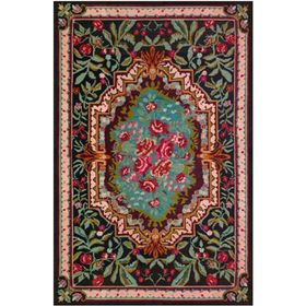 Çam Halı Gloria TD731 Siyah Karabağ Desen Dokuma Saçaklı Kilim