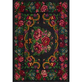 Çam Halı Gloria TD732 Siyah Karabağ Desen Dokuma Saçaklı Kilim