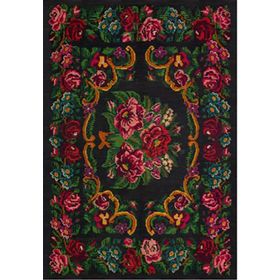 Çam Halı Gloria TD732 Siyah Karabağ Desen Dokuma Saçaklı Kilim
