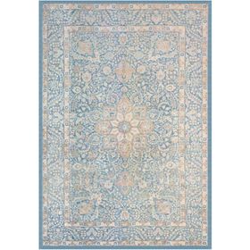 Çam Halı Gloria TD753 Mavi Klasik Desen Dokuma Saçaklı Kilim