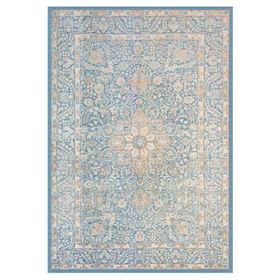 Çam Halı Gloria TD753 Mavi Klasik Desen Dokuma Saçaklı Kilim