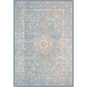 Çam Halı Gloria TD753 Mavi Klasik Desen Dokuma Saçaklı Kilim