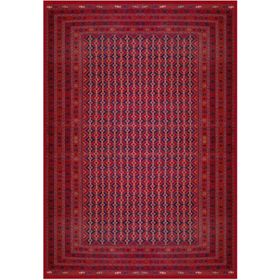 Çam Halı Gloria TD754 Bordo Afgan Desen Dokuma Saçaklı Kilim