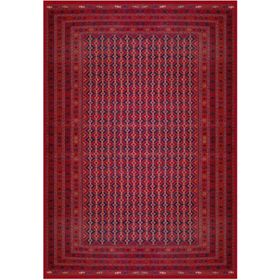 Çam Halı Gloria TD754 Bordo Afgan Desen Dokuma Saçaklı Kilim