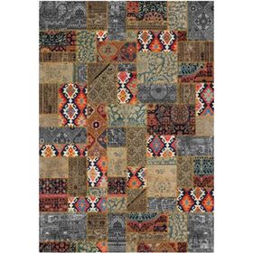 Çam Halı Gloria TD756 Multi Patchwork Desen Dokuma Saçaklı Kilim