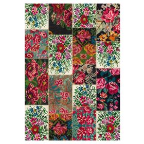 Çam Halı Gloria TD76602 Multi Karabağ Patchwork Desen Dokuma Saçaklı Kilim