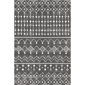 Çam Halı Gloria TD86202 Gri İskandinav Tarzı Dokuma Saçaklı Kilim