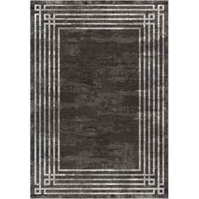 Çam Halı Gloria TD954 Siyah Art Deco Modern Desen Dokuma Saçaklı Kilim
