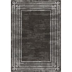 Çam Halı Gloria TD954 Siyah Art Deco Modern Desen Dokuma Saçaklı Kilim