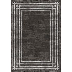 Çam Halı Gloria TD954 Siyah Art Deco Modern Desen Dokuma Saçaklı Kilim