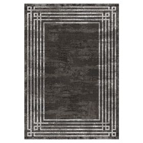 Çam Halı Gloria TD954 Siyah Art Deco Modern Desen Dokuma Saçaklı Kilim