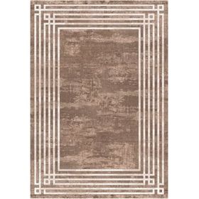Çam Halı Gloria TD95401 Kahverengi Art Deco Modern Desen Dokuma Saçaklı Kilim
