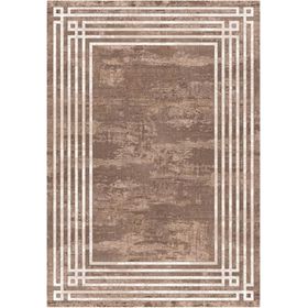 Çam Halı Gloria TD95401 Kahverengi Art Deco Modern Desen Dokuma Saçaklı Kilim
