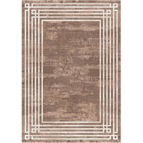 Çam Halı Gloria TD95401 Kahverengi Art Deco Modern Desen Dokuma Saçaklı Kilim