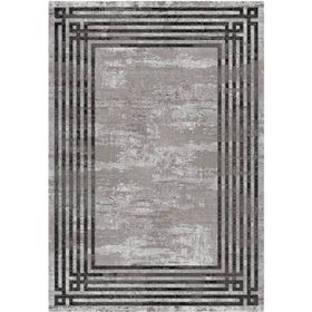 Çam Halı Gloria TD95402 Gri Art Deco Modern Desen Dokuma Saçaklı Kilim