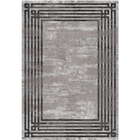 Çam Halı Gloria TD95402 Gri Art Deco Modern Desen Dokuma Saçaklı Kilim