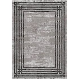 Çam Halı Gloria TD95402 Gri Art Deco Modern Desen Dokuma Saçaklı Kilim