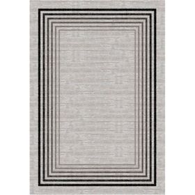 Çam Halı Gloria TD955 Gri Art Deco Modern Desen Dokuma Saçaklı Kilim
