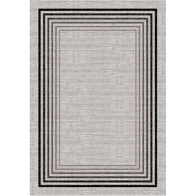 Çam Halı Gloria TD955 Gri Art Deco Modern Desen Dokuma Saçaklı Kilim
