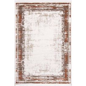 Çam Halı Lizbon 4502 Taba Enti Halı Modern Eskitme Desenli Makine Halısı