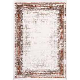Çam Halı Lizbon 4502 Taba Enti Halı Modern Eskitme Desenli Makine Halısı