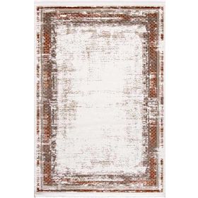 Çam Halı Lizbon 4502 Taba Enti Halı Modern Eskitme Desenli Makine Halısı