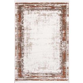 Çam Halı Lizbon 4502 Taba Enti Halı Modern Eskitme Desenli Makine Halısı