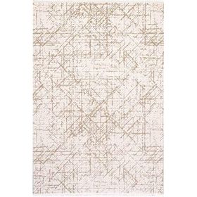 Çam Halı Lizbon 4505 Vizon 100x300 cm Enti Halı Modern Eskitme Desenli Makine Halısı