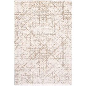 Çam Halı Lizbon 4505 Vizon 80x150 cm Enti Halı Modern Eskitme Desenli Makine Halısı
