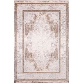 Çam Halı Naturel 1712 Kahverengi 80x300 cm Romans Halı Klasik Eskitme Desenli Makine Halısı
