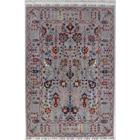 Çam Halı Sultani 805 Gri Yün ve Bambu ile Özel Tezgahlarda Üretilen Otantik Desenli El Emeği Modern Halı