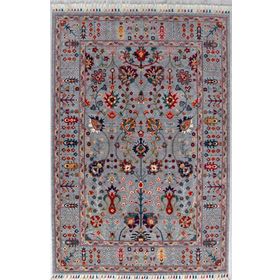 Çam Halı Sultani 805 Gri Yün ve Bambu ile Özel Tezgahlarda Üretilen Otantik Desenli El Emeği Modern Halı