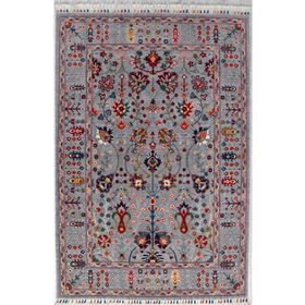 Çam Halı Sultani 805 Gri Yün ve Bambu ile Özel Tezgahlarda Üretilen Otantik Desenli El Emeği Modern Halı