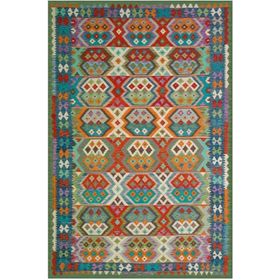 Çam Halı TD748 Gloria Multi Etnik Desen Dokuma Saçaklı Kilim