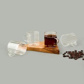 Cambu Borosilikat Cam 4'lü Espresso 150 ml Şeffaf Fincan Seti
