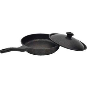 Campout Granit Döküm Kapaklı 28 cm Siyah Kamp Tavası