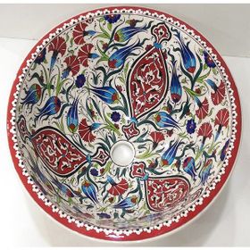 Can Seramik El Boyaması Kütahya Çini Lavabo