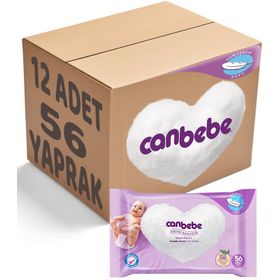 Canbebe Kremsi Dokunuş 12'li 672 Yaprak Islak Havlu Mendil Seti