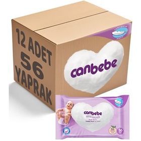 Canbebe Kremsi Dokunuş 12'li 672 Yaprak Islak Havlu Mendil Seti
