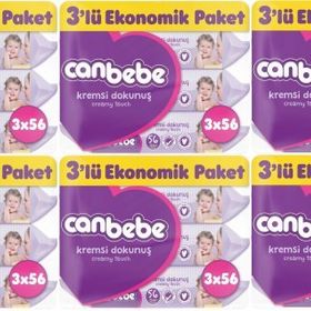 Canbebe Kremsi Dokunuş 18'li 1008 Yaprak Islak Havlu Mendil Seti