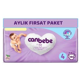 Canbebe No:4 Maxi 180 Adet Bebek Bezi