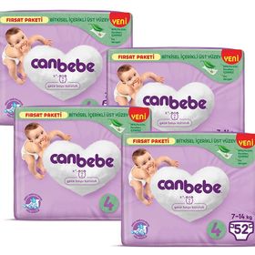 Canbebe No:4 Maxi 208 Adet Bebek Bezi