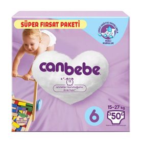 Canbebe No:6 XLarge 50 Adet Bebek Bezi