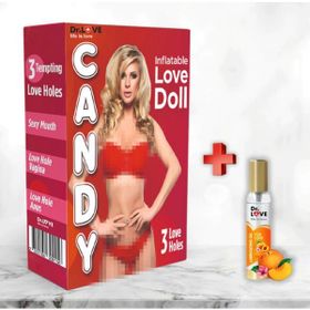 Candy 3 Işlevli Realistik Şişme Bebek Kadın Manken ve Spicyx Kayganlaştırıcı