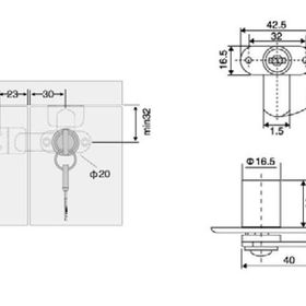 Canex D 16 mm x L 22 Mandallı Çift Kapak Kilidi