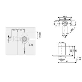 Canex D 16 mm x L 22 Mandallı Çift Kapak Kilidi